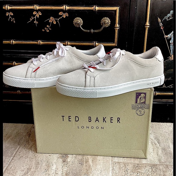 Ted Baker Triloba White Suede Sneakers - Picture 2 of 15